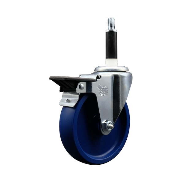 Service Caster 5'' Solid Poly Swivel 7/8'' Expanding Stem Caster with Brake SCC-EX20S514-SPUS-PLB-78 - main